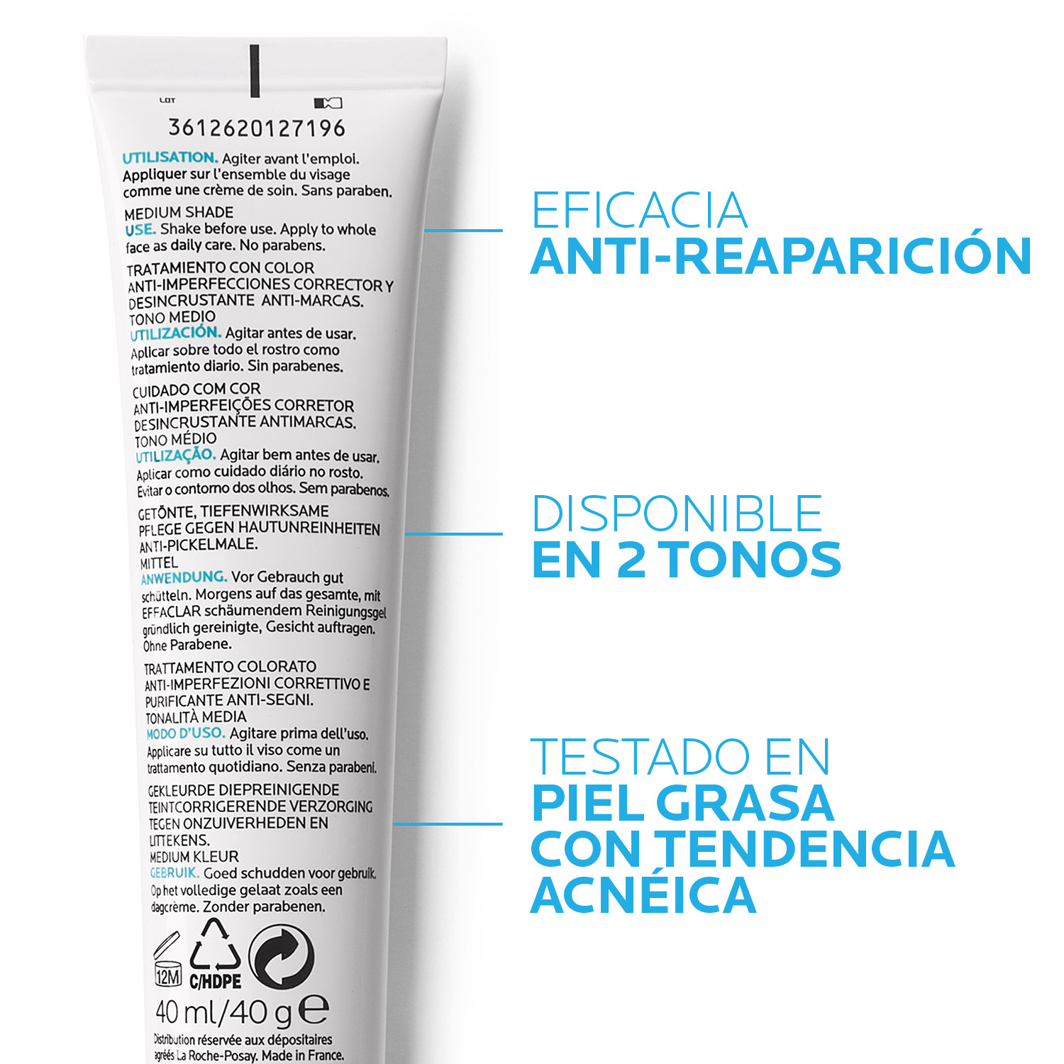 Imagen de EFFACLAR ROCHE POSAY DUO UNI MEDIUM 40ML