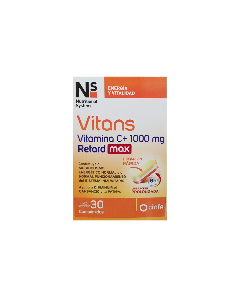 Imagen de NS VITANS VITAMINA C+ 1000 RET MAX 30COM