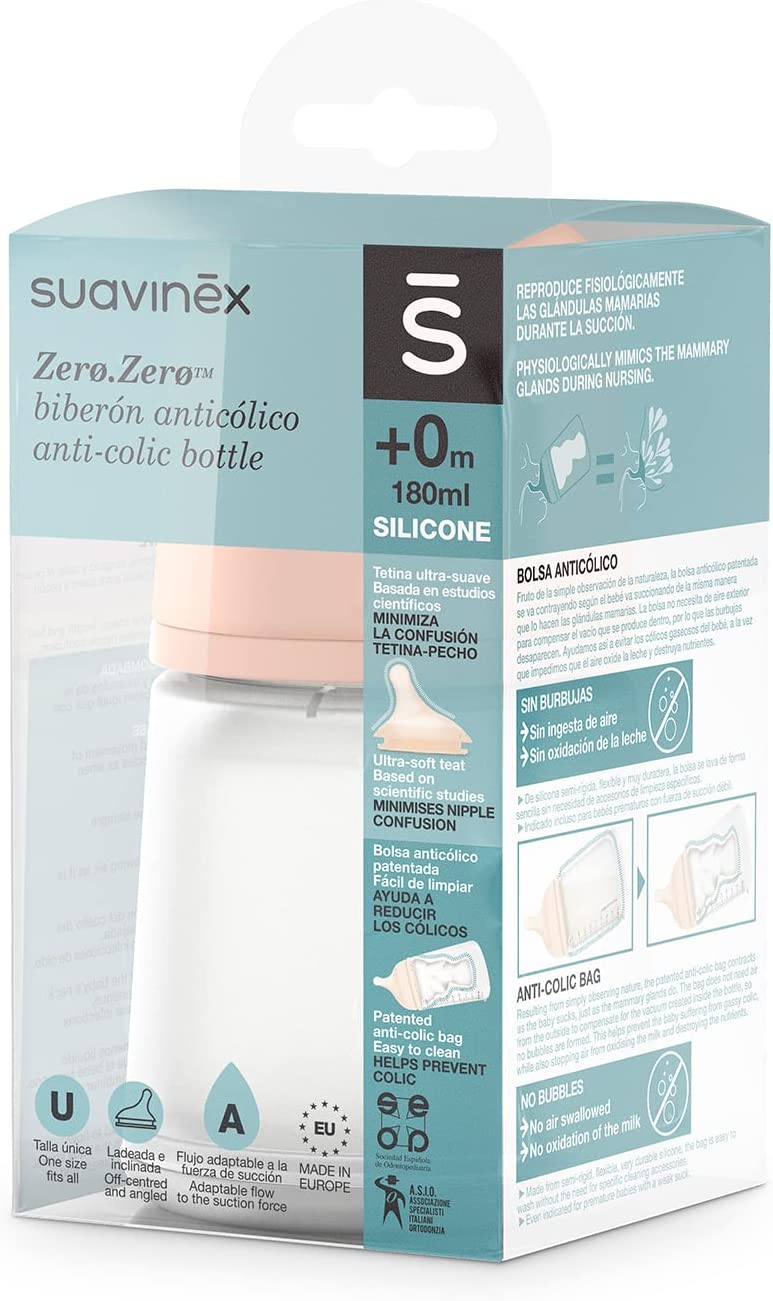 Suavinex Biberon Anticolico Zero Zero Flujo Lento 0m 180ml