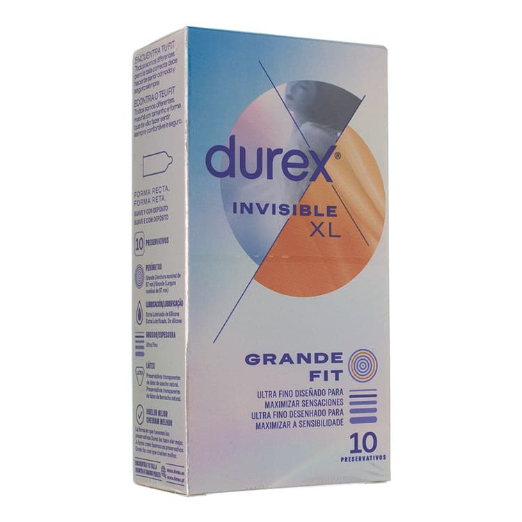 Imagen de DUREX PRESERVATIVO INVISIBLE XL 10U