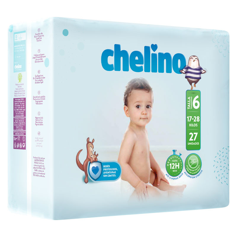 Imagen de PAÑAL CHELINO LOVE T/6 17-28 KG 27 UDS