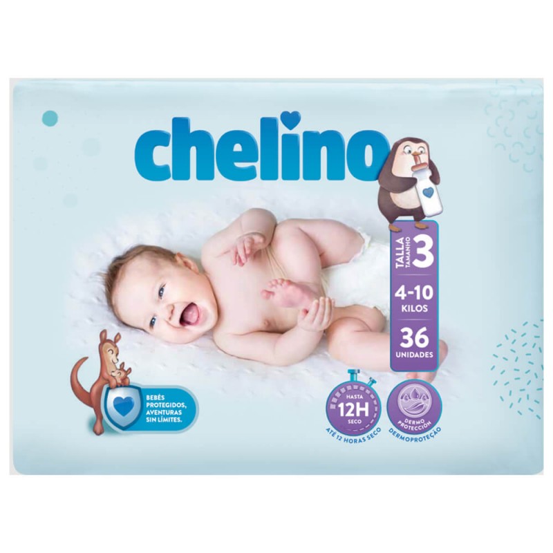 Imagen de PAÑAL CHELINO LOVE T/3 4-10 KG 36 UDS